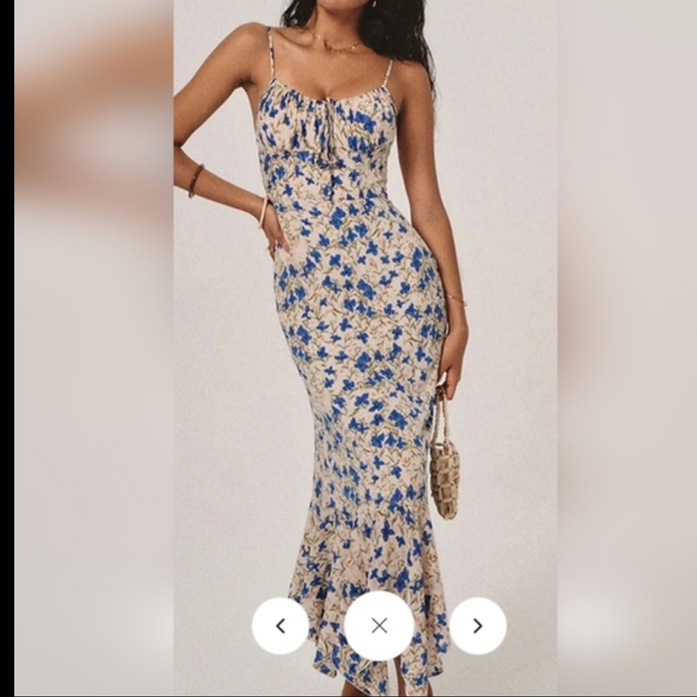 NWT Commense Floral Print Irregular Hem Maxi Size Large (10)